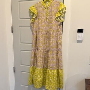 Uncle Frank Lavender and Green Floral Maxi Dress